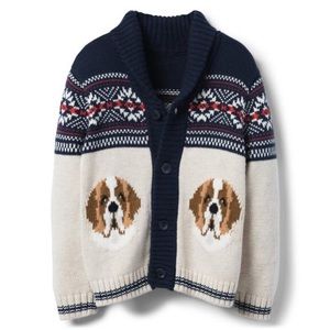 Janie and Jack St. Bernard dog, sweater/cardigan sz 5